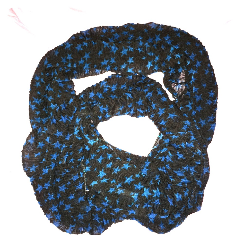 Blue & black starry night infinity scarf